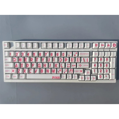 Big Pink 104+29 Cherry MX PBT Dye-subbed Keycaps Set for Mechanical Gaming Keyboard